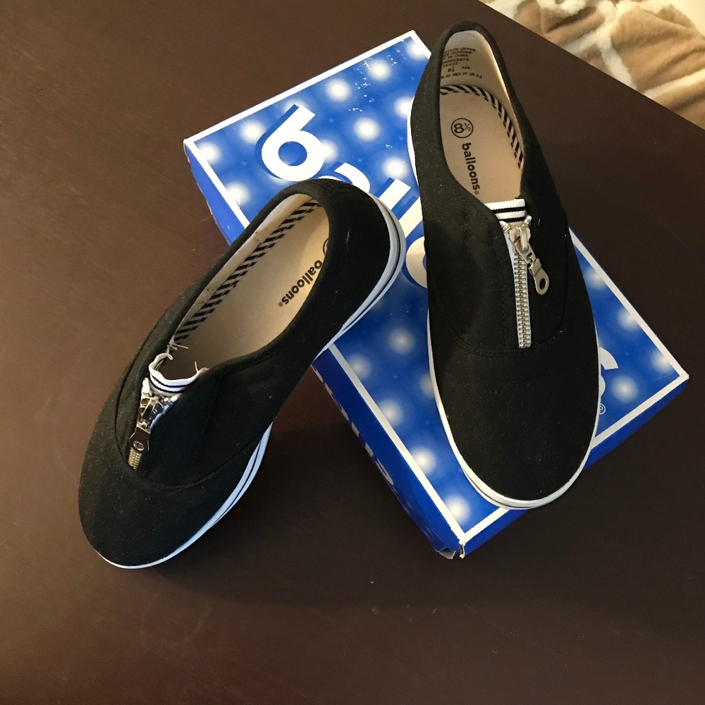 Womens Balloons casual Slip On shoes BLACK